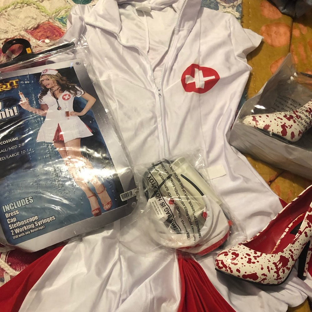 COPY - Couples Costume: Nurse, Patient Zombie Blood Mess